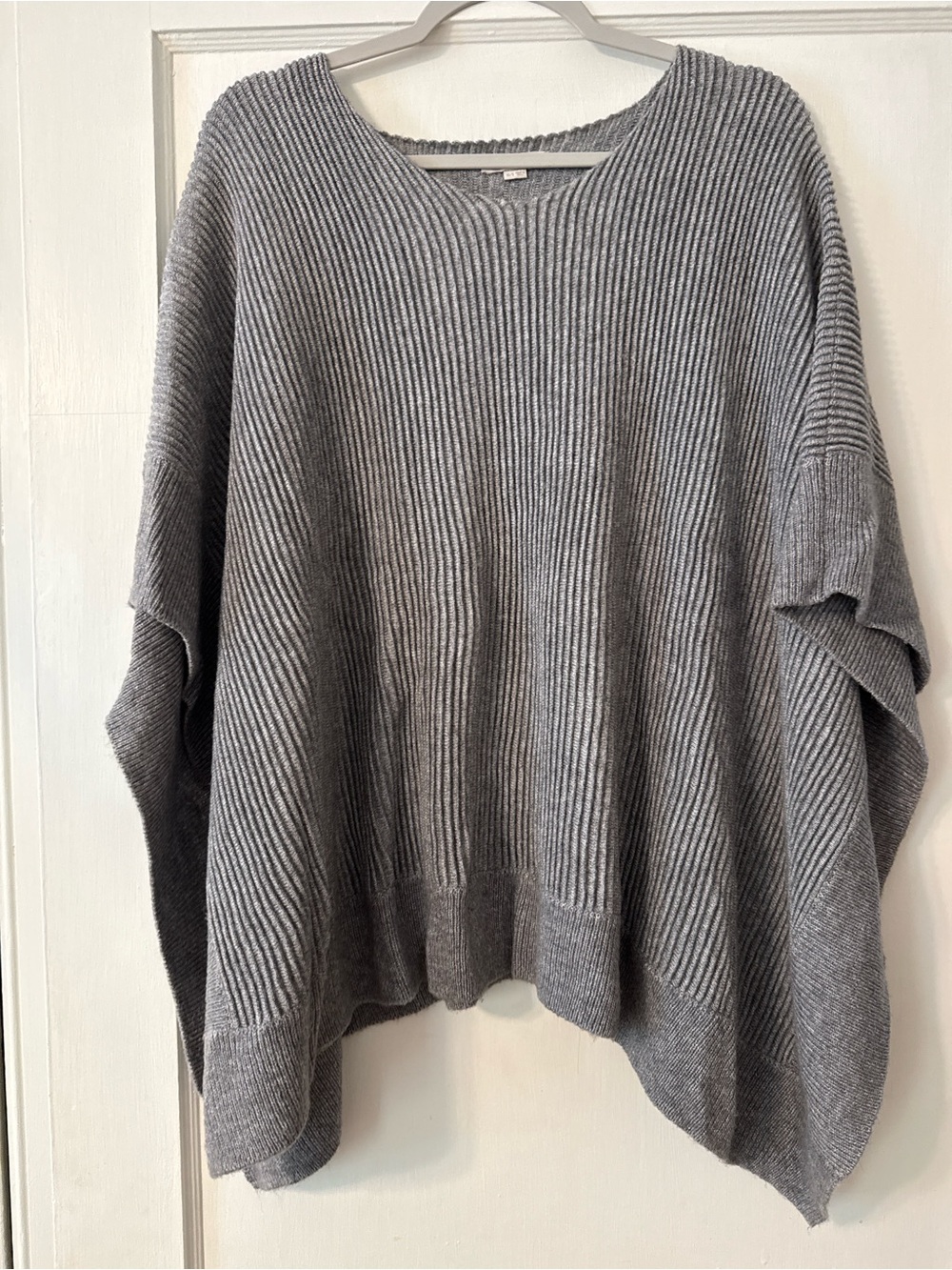 Ribbed V-Neck Women's Poncho